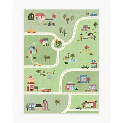 About Town Green Flatwoven Rug - 150 x 215 cm - Rug + Cushioned Pad System