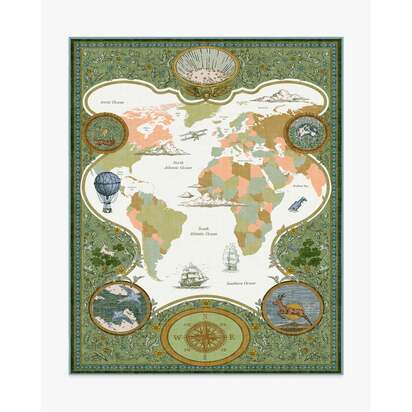 Little Explorer Gold & Green Flatwoven Rug - 245 x 305 cm - Rug + Cushioned Pad System