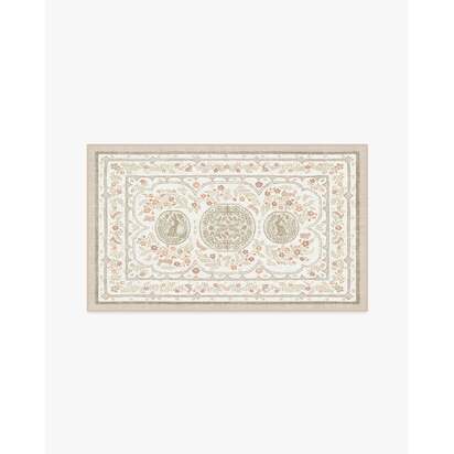 Twin Bunny Border Natural Flatwoven Rug - 90 x 150 cm - Rug + Pad System