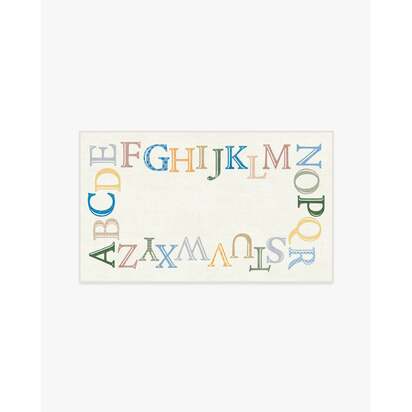 Easy as ABC Multicolour Flatwoven Rug - 90 x 150 cm - Rug + Pad System