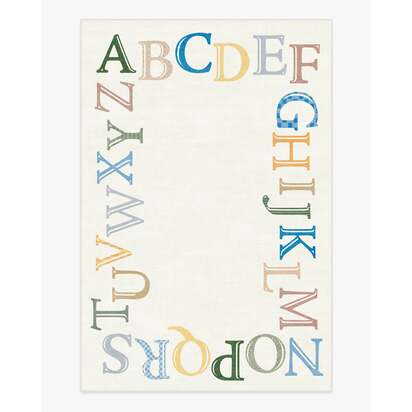 Easy as ABC Multicolour Flatwoven Rug - 185 x 275 cm - Rug + Pad System