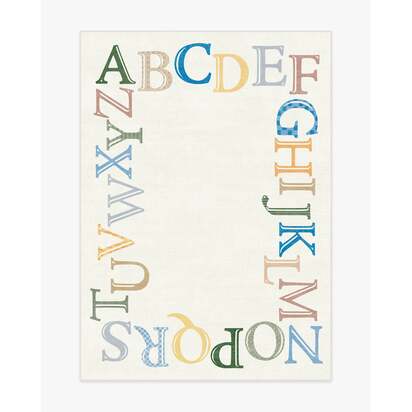 Easy as ABC Multicolour Flatwoven Rug - 150 x 215 cm - Rug + Cushioned Pad System