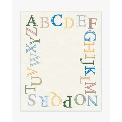 Easy as ABC Multicolour Flatwoven Rug - 200 x 290 cm - Rug + Cushioned Pad System