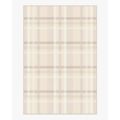 Charming Plaid Neutral Flatwoven Rug - 200 x 290 cm - Rug + Pad System