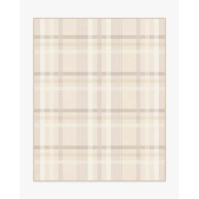 Charming Plaid Neutral Flatwoven Rug - 245 x 305 cm - Rug + Pad System
