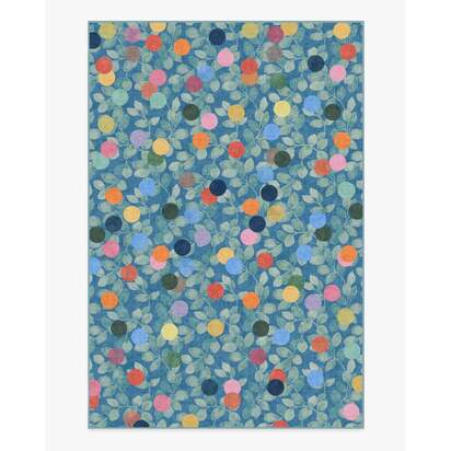 Botanical Whimsy Dots Blue Flatwoven Rug - 185 x 275 cm - Rug + Cushioned Pad System
