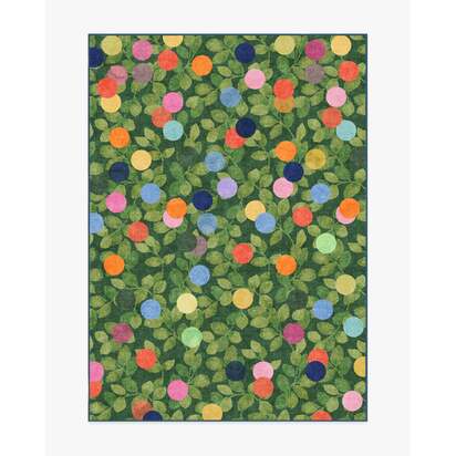 Botanical Whimsy Dots Green Flatwoven Rug - 150 x 215 cm - Rug + Cushioned Pad System