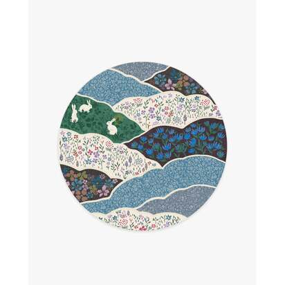 Flower Fields Teal Multicolour Flatwoven Rug - 245 x 305 cm - Rug + Cushioned Pad System