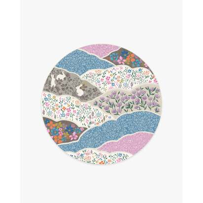 Flower Fields Pastel Multicolour Flatwoven Rug - 245 x 305 cm - Rug + Cushioned Pad System