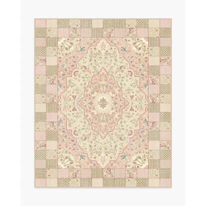 Playful Patchwork Pink Rug - 245 x 305 cm - All-In-One Rug