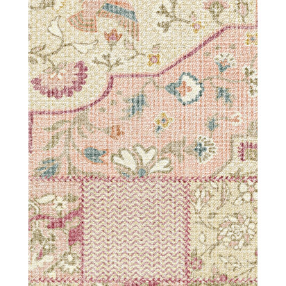 Playful Patchwork Pink Rug - 200 x 290 cm - All-In-One Rug