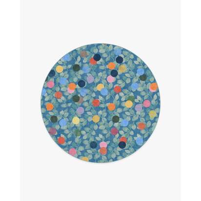 Botanical Whimsy Dots Blue Rug - 185 Round cm - All-In-One Rug