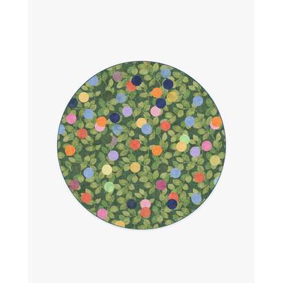 Botanical Whimsy Dots Green Rug - 185 Round cm - All-In-One Rug