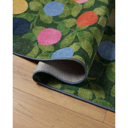 Botanical Whimsy Dots Green Rug - 185 Round cm - All-In-One Rug