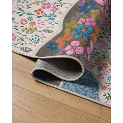 Flower Fields Pastel Multicolour Rug - 185 Round cm - All-In-One Rug