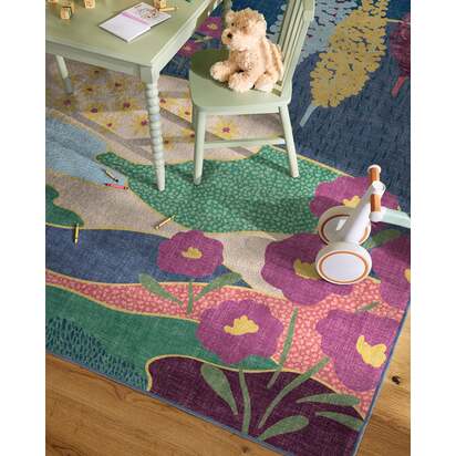 Dreamland Multicolour Bright Flatwoven Rug - 185 Round cm - Rug + Pad System