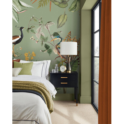 Wall Mural - Glasshouse Sage Bespoke Mural Green Wall Mural Made To Measure Wall Murals by Graham & Brown