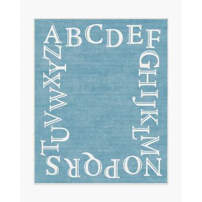 Easy as ABC Slate Blue Flatwoven Rug - 245 x 305 cm - Rug + Pad System