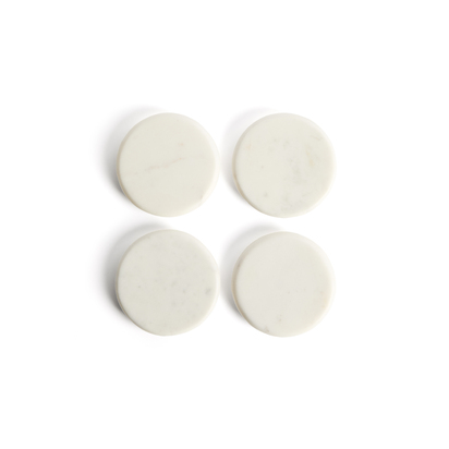 Erefi set of 4 white marble coasters
