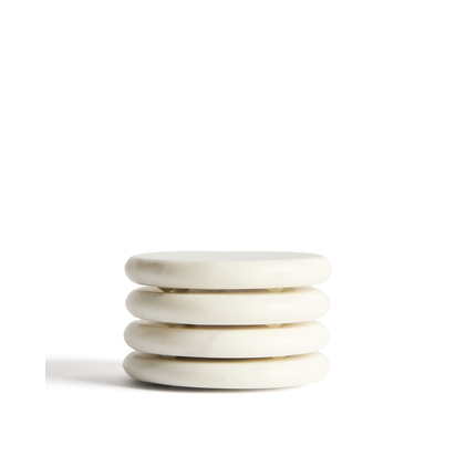 Erefi set of 4 white marble coasters