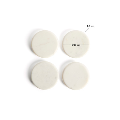 Erefi set of 4 white marble coasters