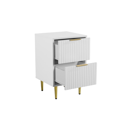 Zara 2 Drawer Fluted Bedside
