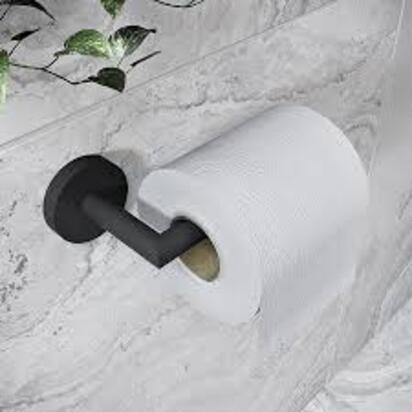 Croydex Black Epsom Flexi-Fix Toilet Roll Holder
