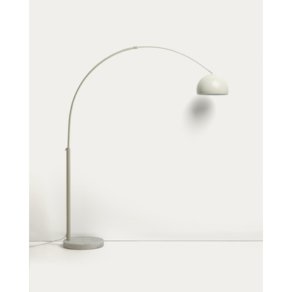 Madali floor lamp in steel with white finish and white marble with adaptor UK