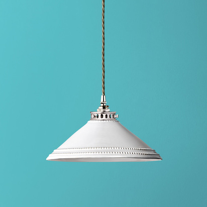 Ted ceramic shade in stone with stone interior