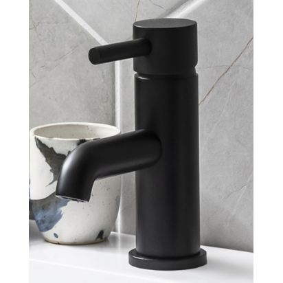 Arezzo Round Matt Black Basin Mono Mixer Tap