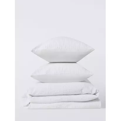 John Lewis Stripe Waffle Bedding White | Double duvet cover