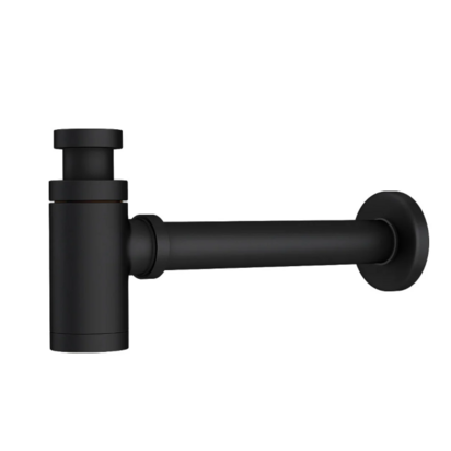 Arezzo Round Modern Basin Bottle Trap - Matt Black
