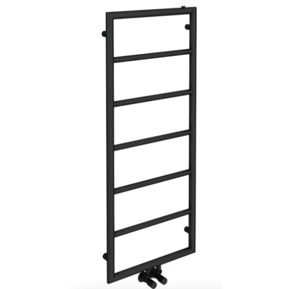 Arezzo Matt Black 1200 x 500 Ladder Heated Towel Rail