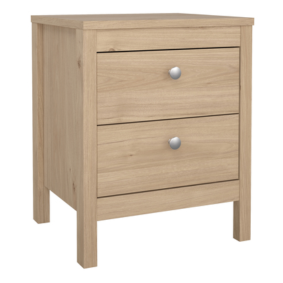 Huxham Package - Bedside Table 2 Drawers + Chest 5 Drawers + 2 Door Wardrobe in Jackson Hickory Oak