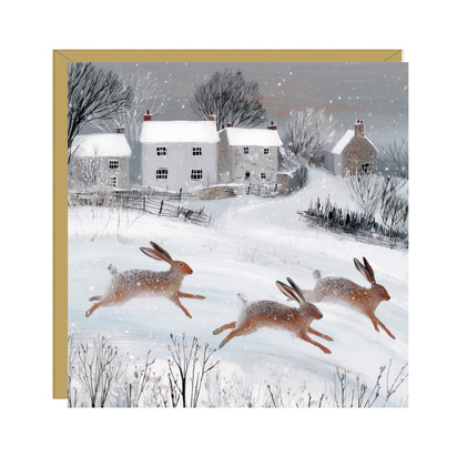 Dashing Hares Christmas Cards (48pk)