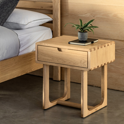 Alderwood 1 Drawer Bedside Natural 500x400x550mm