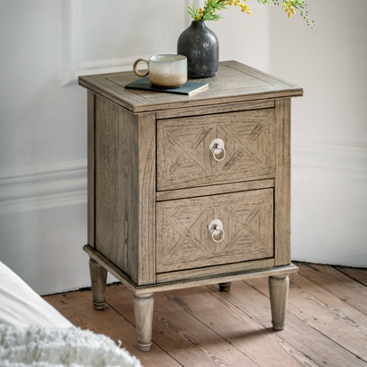 Henview 2 Drawer Bedside Table 500x400x665mm