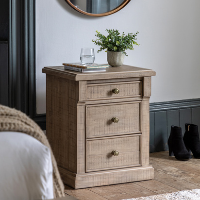 Linham 3 Drawer Bedside 520x450x650mm