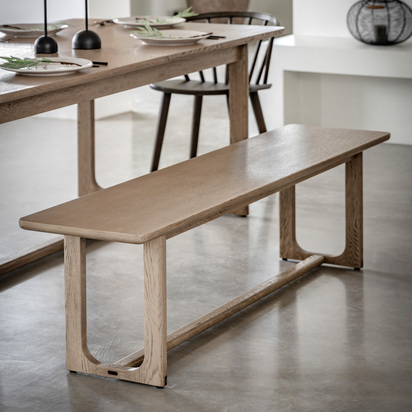 Alderwood Dining Bench Smoked 1650x380x450mm