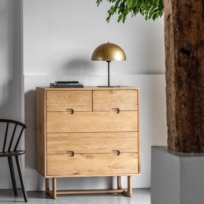 Alderwood 5 Drawer Chest Natural 950x450x1060mm