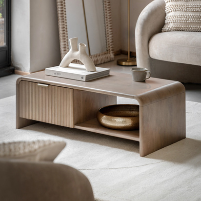 Ashport 1 Drawer Coffee Table 1000x500x350mm