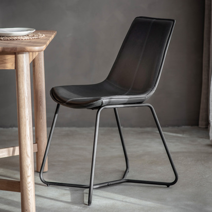 Brookfield Chair Charcoal (2pk) 475x590x850mm