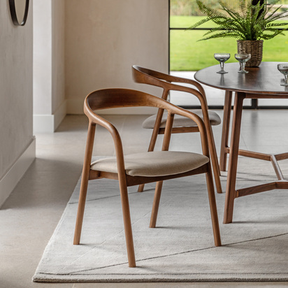 Elmmore Dining Chair Walnut UPH 552x565x775mm (2pk)