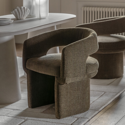 Kingscombe Dining Chair Green Boucle 640x600x760mm