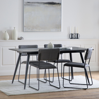 Harbury Dining Table Black 1600x900x750mm