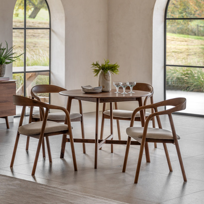 Elmmore Round Dining Table Walnut