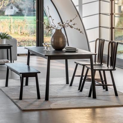 Maplewood Dining Table Black 1500x900x750mm