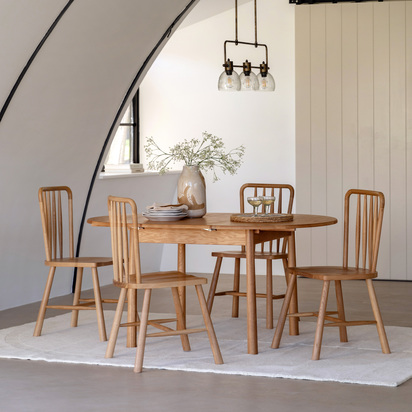 Maplewood Round Extending Table 1100/1550x1100x750mm