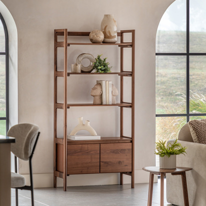 Elmmore Open Display Walnut 800x350x1725mm