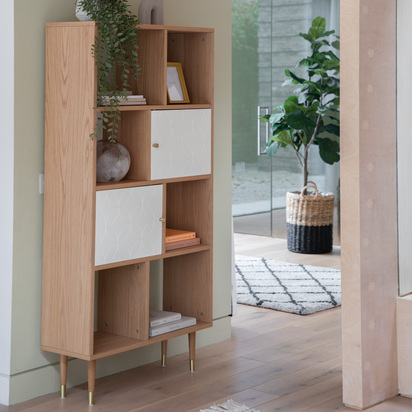 Greenham Display Unit Oak White 800x300x1600mm